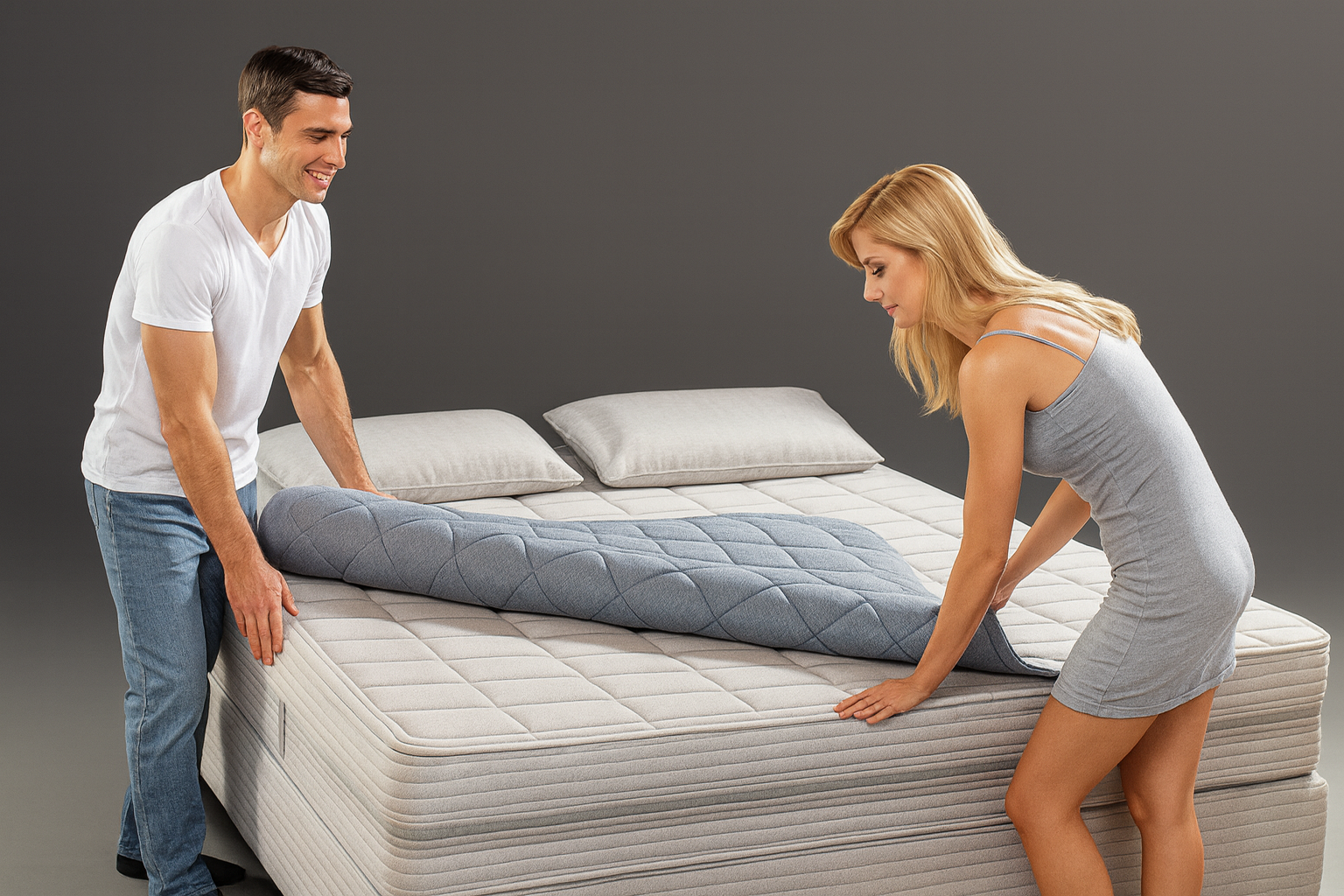 Ultra Tech mattress topper on a bed